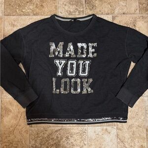Victoria's Secret Black Sequin Lettered Sweatshirt